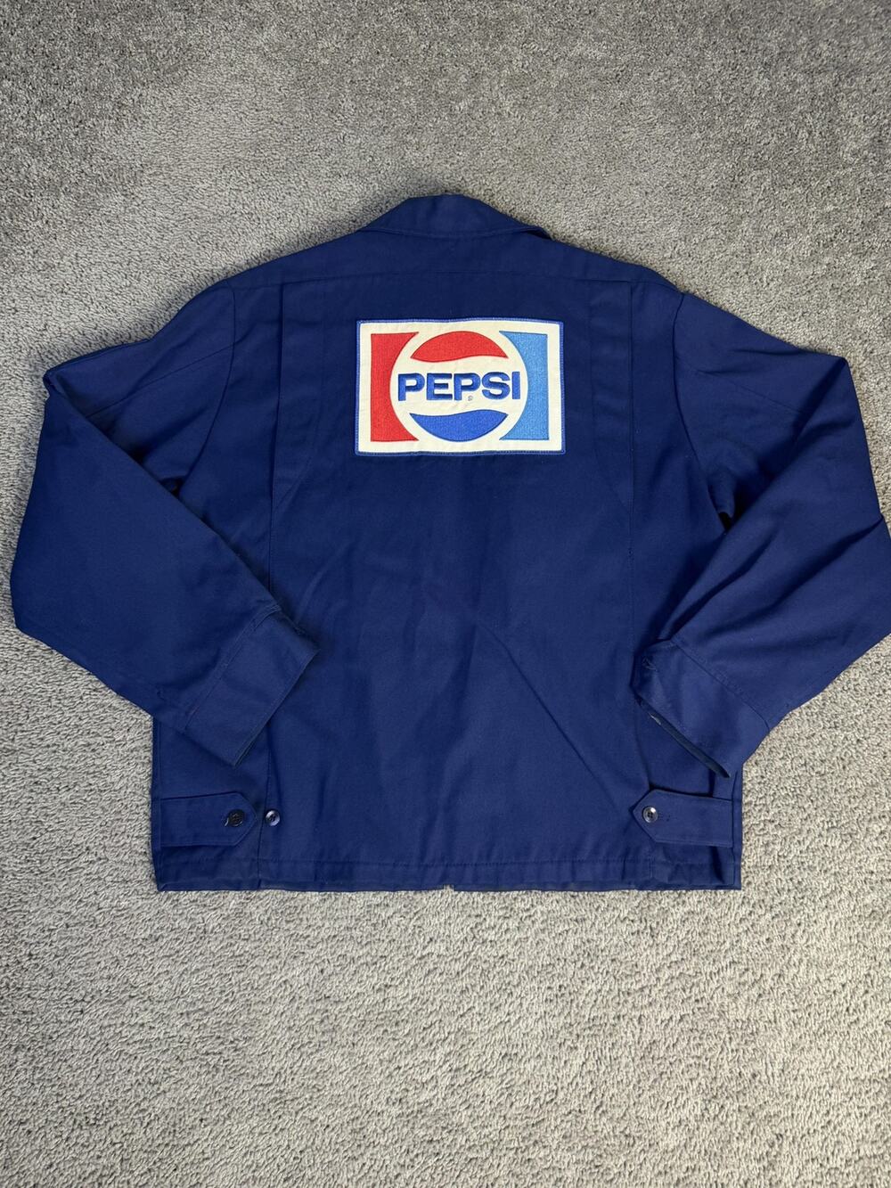 Vintage Pepsi Jacket Mens 46 Long Blue Bomber Employee Delivery Riverside 80s